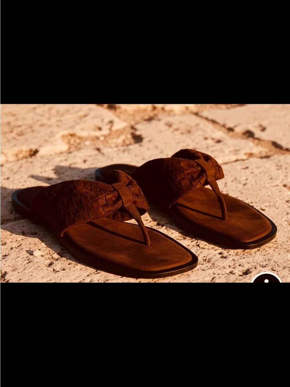 Woven Suede Thong Sandals — Brown Women’s Slide